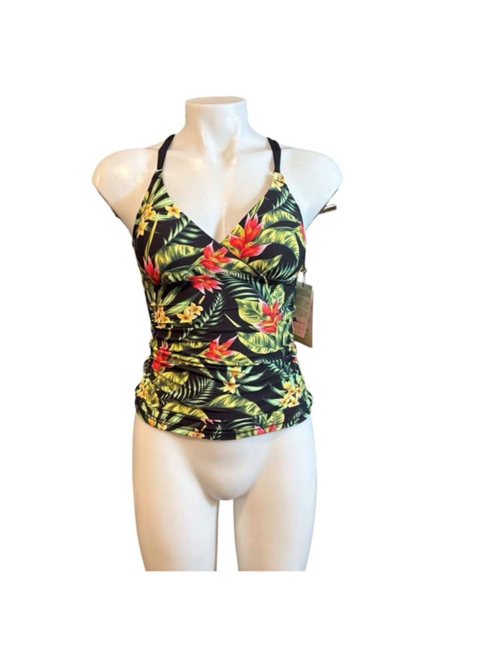 Women's Calia Tankini Top, XS, Multicolor palm print sw24